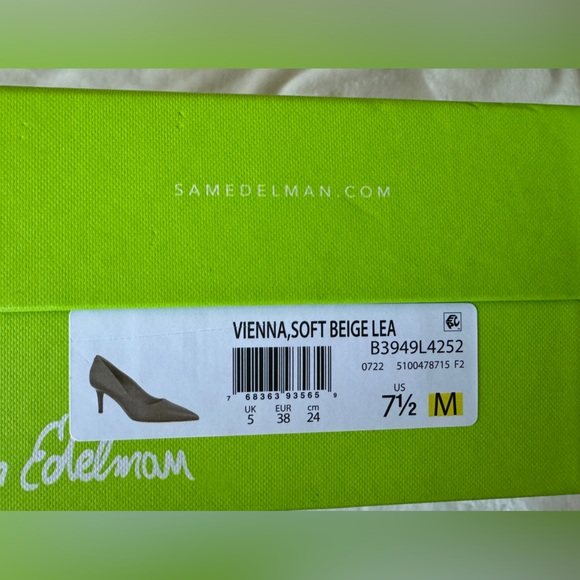 Sam Edelman Soft Beige Leather Pointed toe heel size 7.5 - Picture 5 of 5
